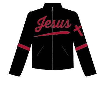 Jesus Faux Leather Jacket